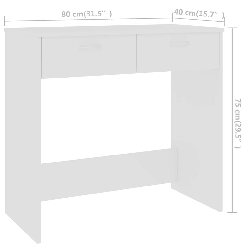 Schreibtisch Weiß 80×40×75 cm Holzwerkstoff