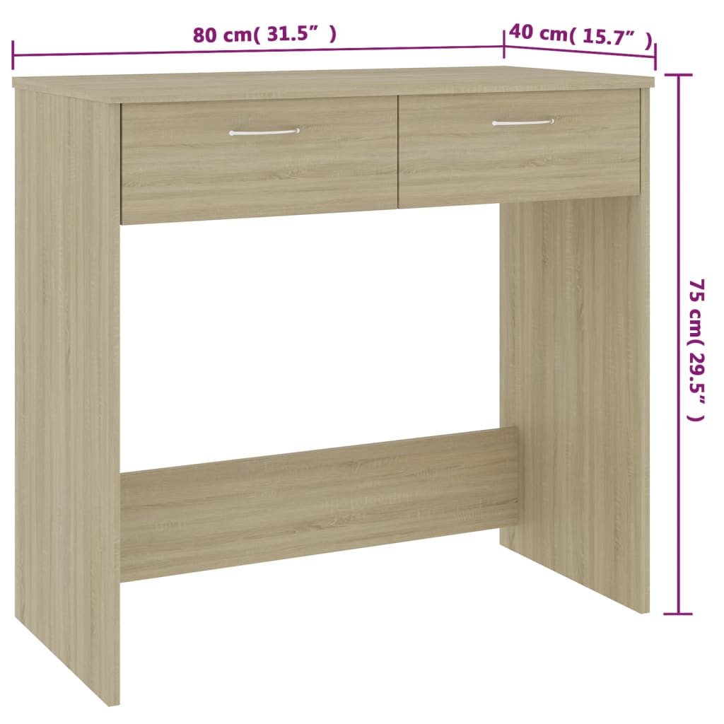 Schreibtisch Sonoma-Eiche 80x40x75 cm Holzwerkstoff