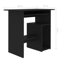 Thumbnail for Schreibtisch Schwarz 80x45x74 cm Holzwerkstoff