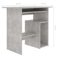 Thumbnail for Schreibtisch Betongrau 80x45x74 cm Holzwerkstoff