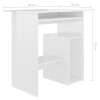 Thumbnail for Schreibtisch Hochglanz-Weiß 80x45x74 cm Holzwerkstoff