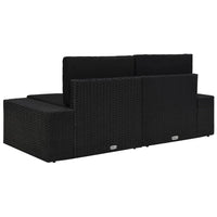 Thumbnail for Modulares 2-Sitzer-Sofa Poly Rattan Schwarz