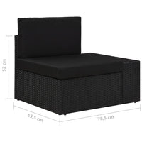 Thumbnail for Modulares 2-Sitzer-Sofa Poly Rattan Schwarz