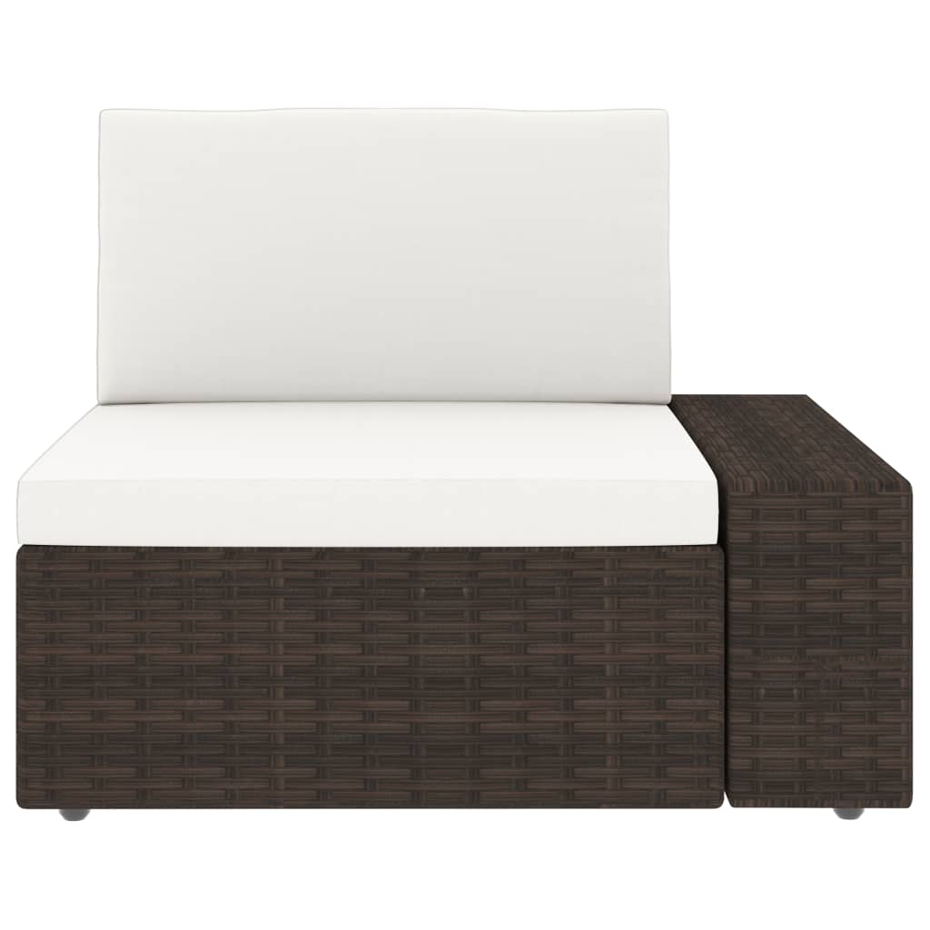 Modulares Sofa-Eckteil mit Armlehne (links) Poly Rattan Braun
