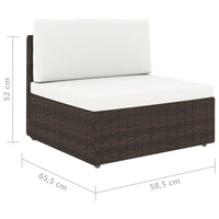 Thumbnail for Modulares 2-Sitzer-Sofa Poly Rattan Braun