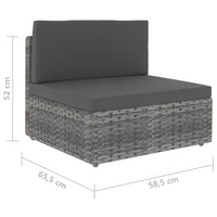 Thumbnail for 2-tlg. Garten-Lounge-Set Poly Rattan Grau