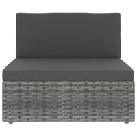 Thumbnail for 2-tlg. Garten-Lounge-Set Poly Rattan Grau