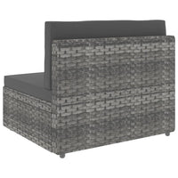 Thumbnail for 2-tlg. Garten-Lounge-Set Poly Rattan Grau