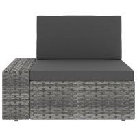 Thumbnail for Modulares 2-Sitzer-Sofa Poly Rattan Grau