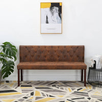 Thumbnail for Sitzbank 148,5 cm Braun Wildleder-Optik