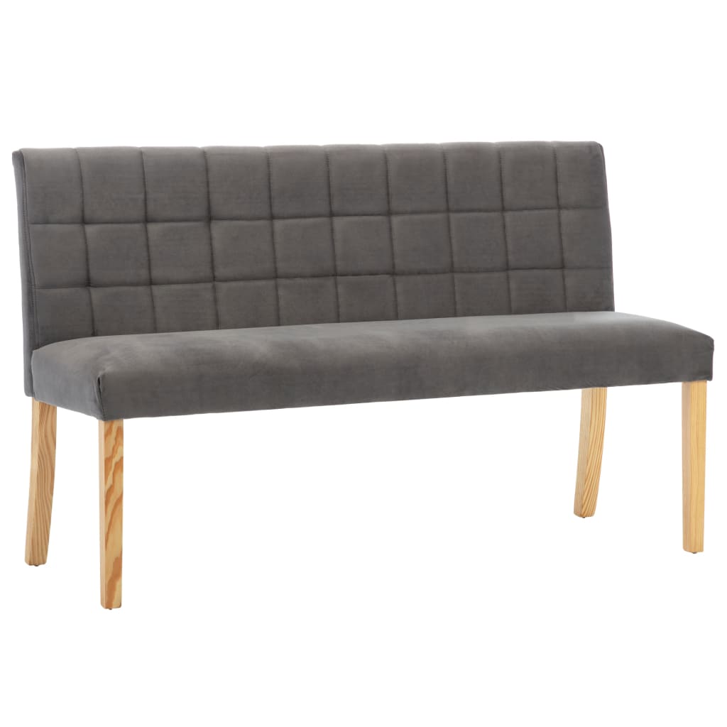 Bank 140 cm Grau Samt