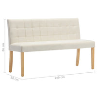 Thumbnail for Bank 140 cm Creme Samt
