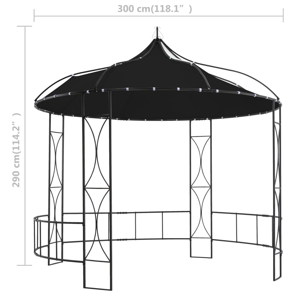 Pavillon 300 x 290 cm Anthrazit Rund