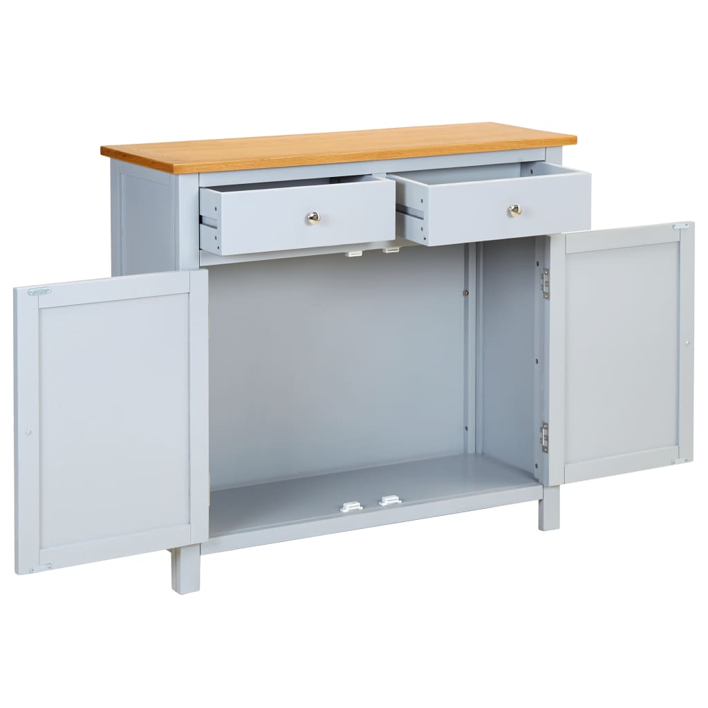 Sideboard 90x33,5x83 cm Massivholz Eiche