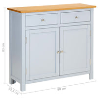 Thumbnail for Sideboard 90x33,5x83 cm Massivholz Eiche