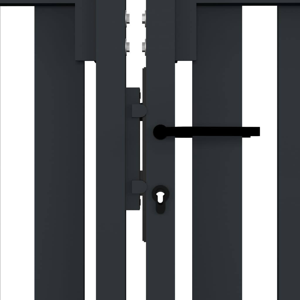 Doppelflügel Zauntor Stahl 306x150 cm Anthrazit