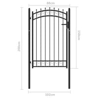 Thumbnail for Zauntor mit Spitzen Stahl 100x150 cm Schwarz