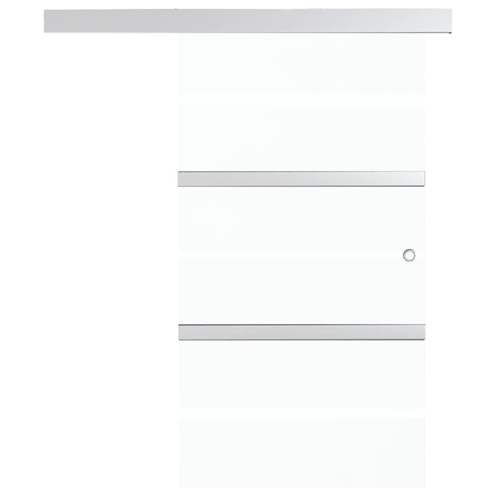 Schiebetür ESG-Glas und Aluminium 102,5x205 cm Silbern