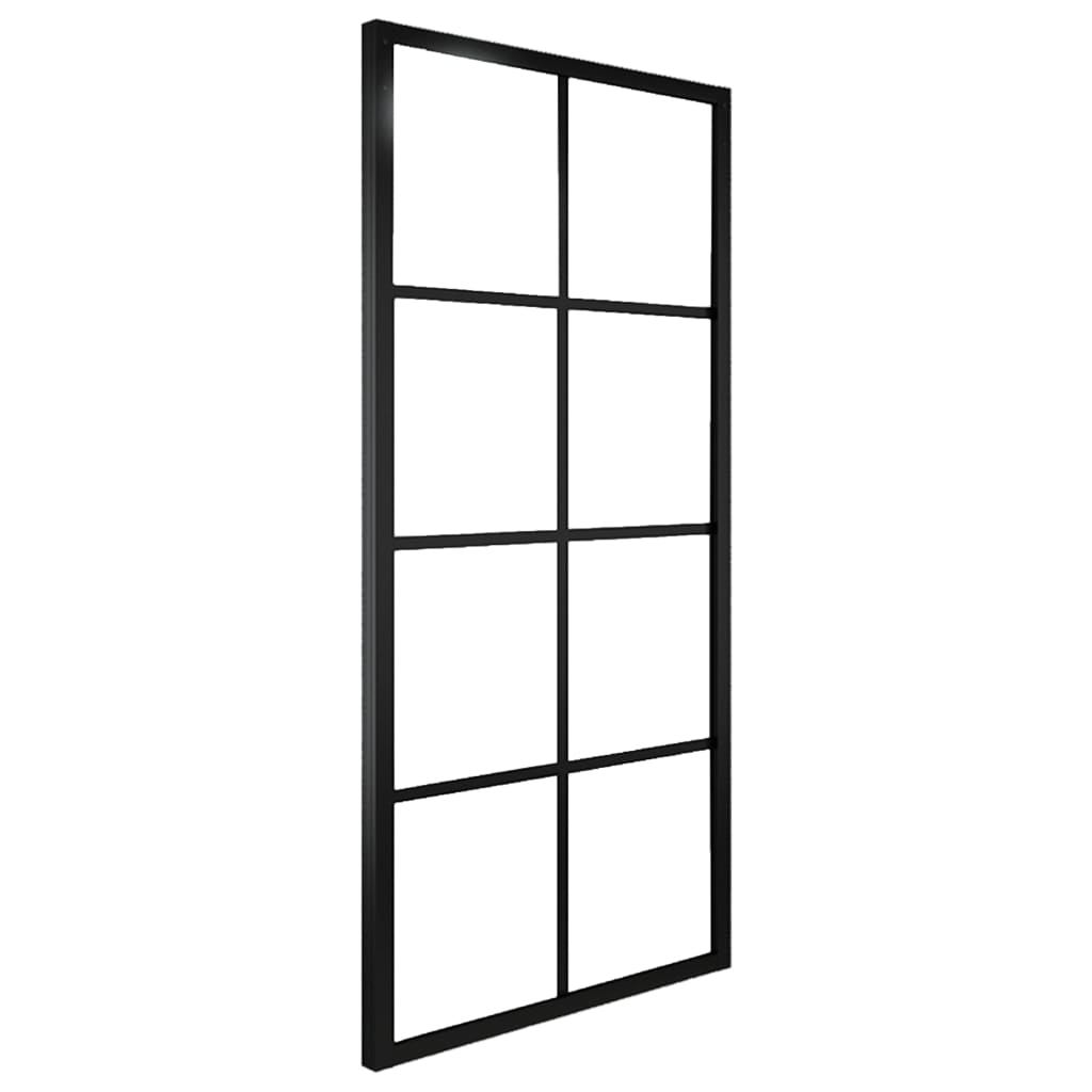 Schiebetür Aluminium und ESG-Glas 76 x 205 cm Schwarz