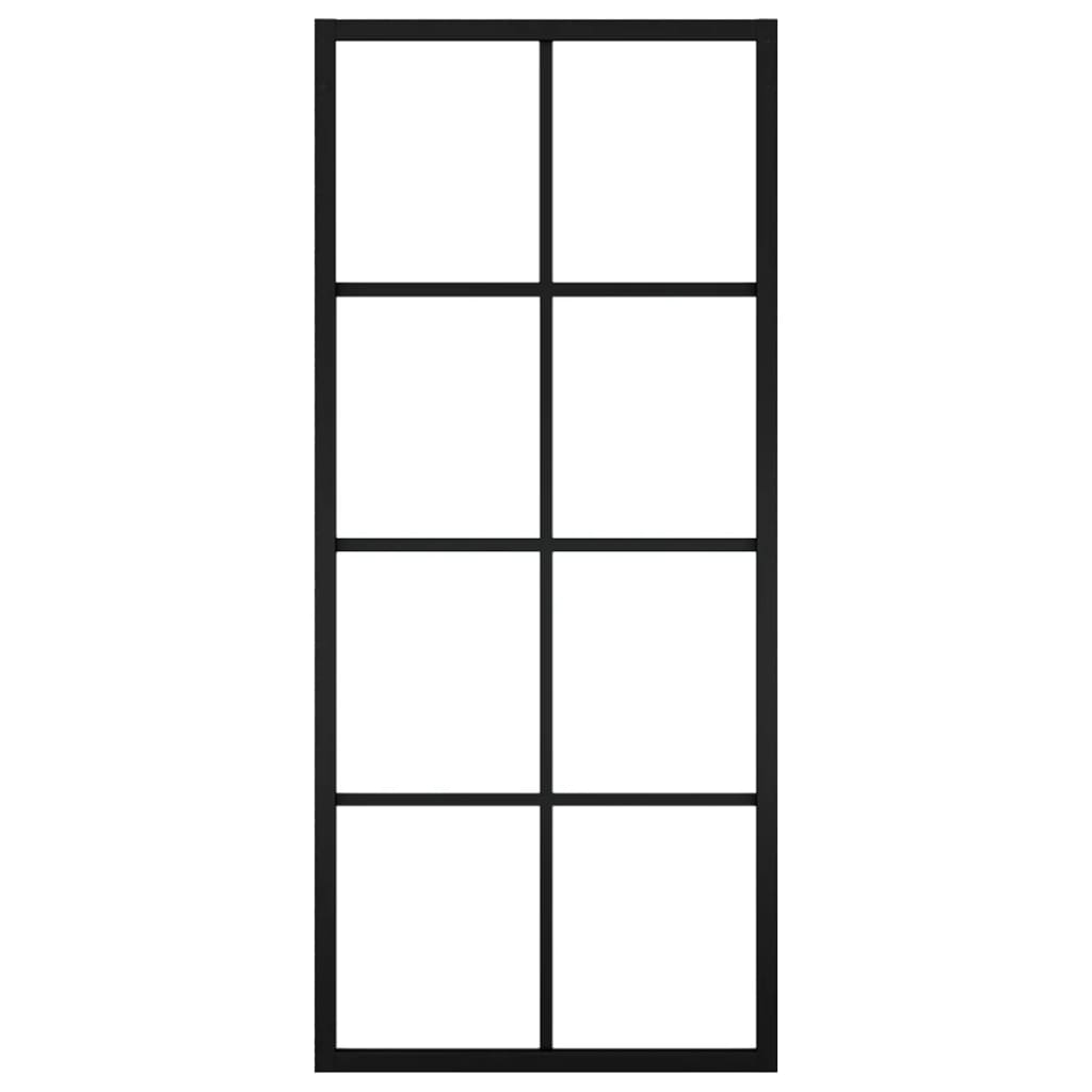 Schiebetür Aluminium und ESG-Glas 76 x 205 cm Schwarz