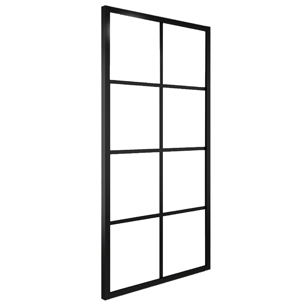 Schiebetür Aluminium und ESG-Glas 90x205 cm Schwarz