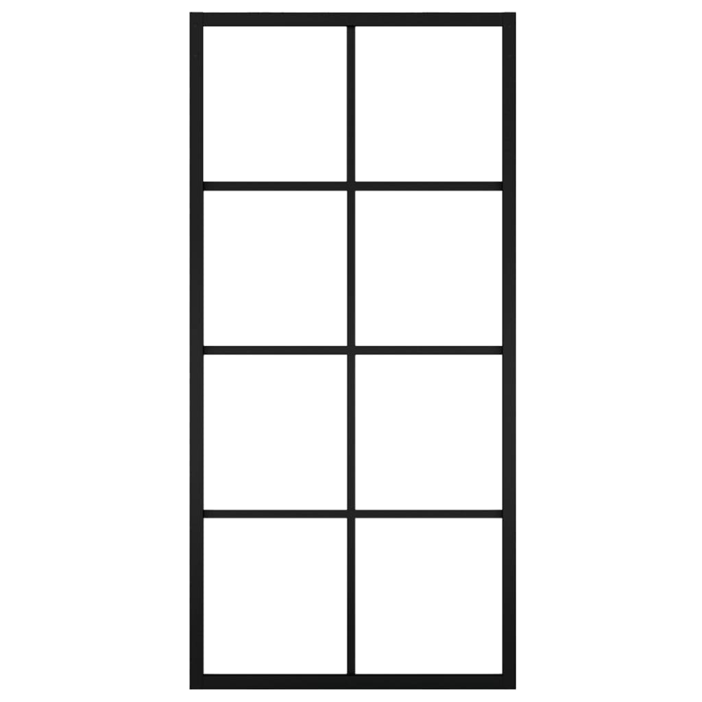 Schiebetür Aluminium und ESG-Glas 90x205 cm Schwarz