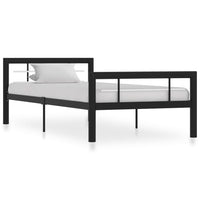 Thumbnail for Bettgestell Schwarz und Weiß Metall 90×200 cm