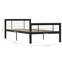 Thumbnail for Bettgestell Schwarz und Weiß Metall 90×200 cm