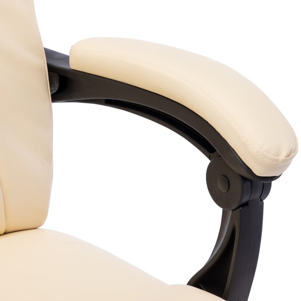Massage-Bürostuhl Creme Kunstleder