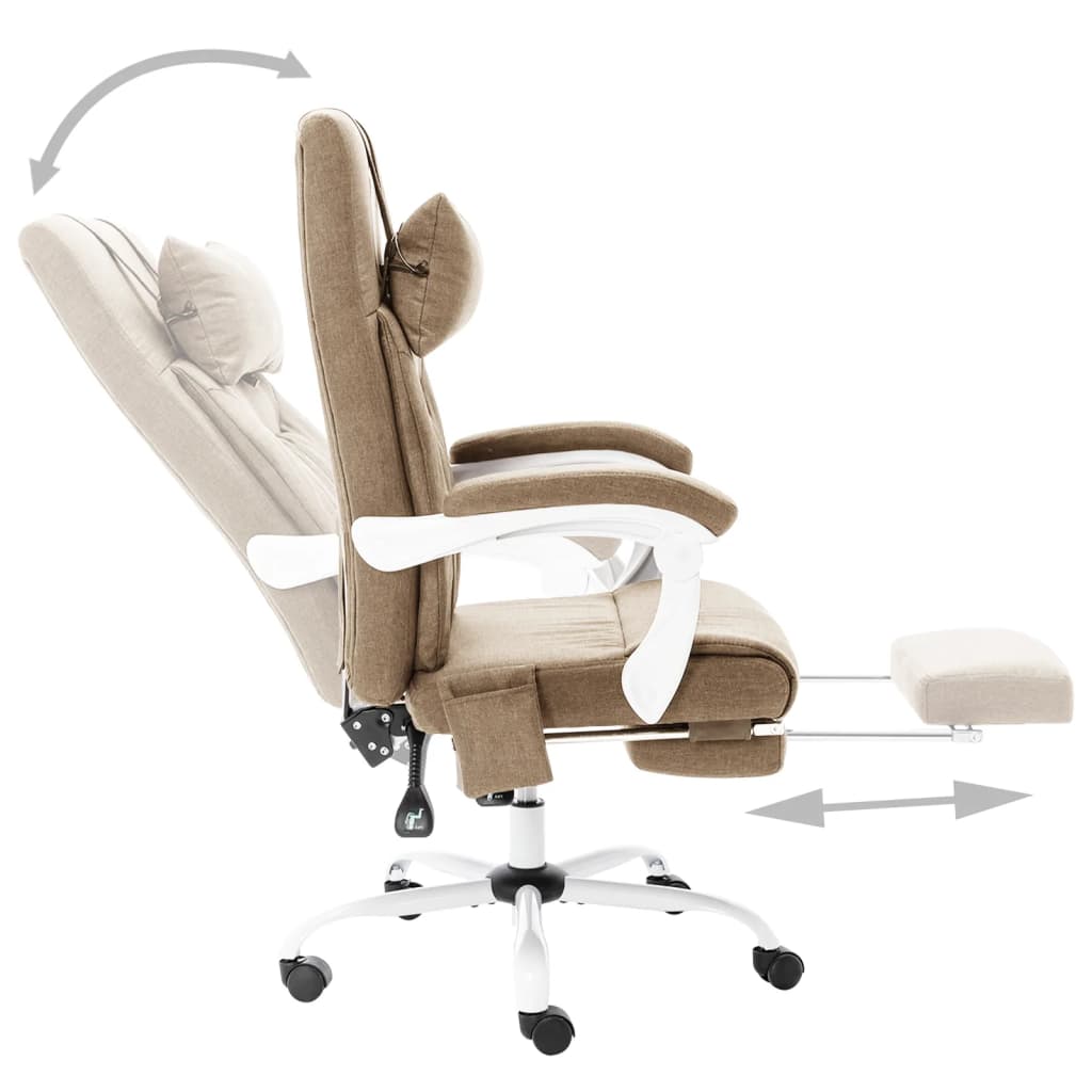 Massage-Bürostuhl Taupe Stoff