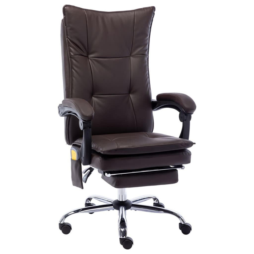 Massage-Bürostuhl Braun Kunstleder