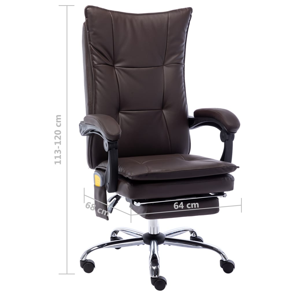 Massage-Bürostuhl Braun Kunstleder
