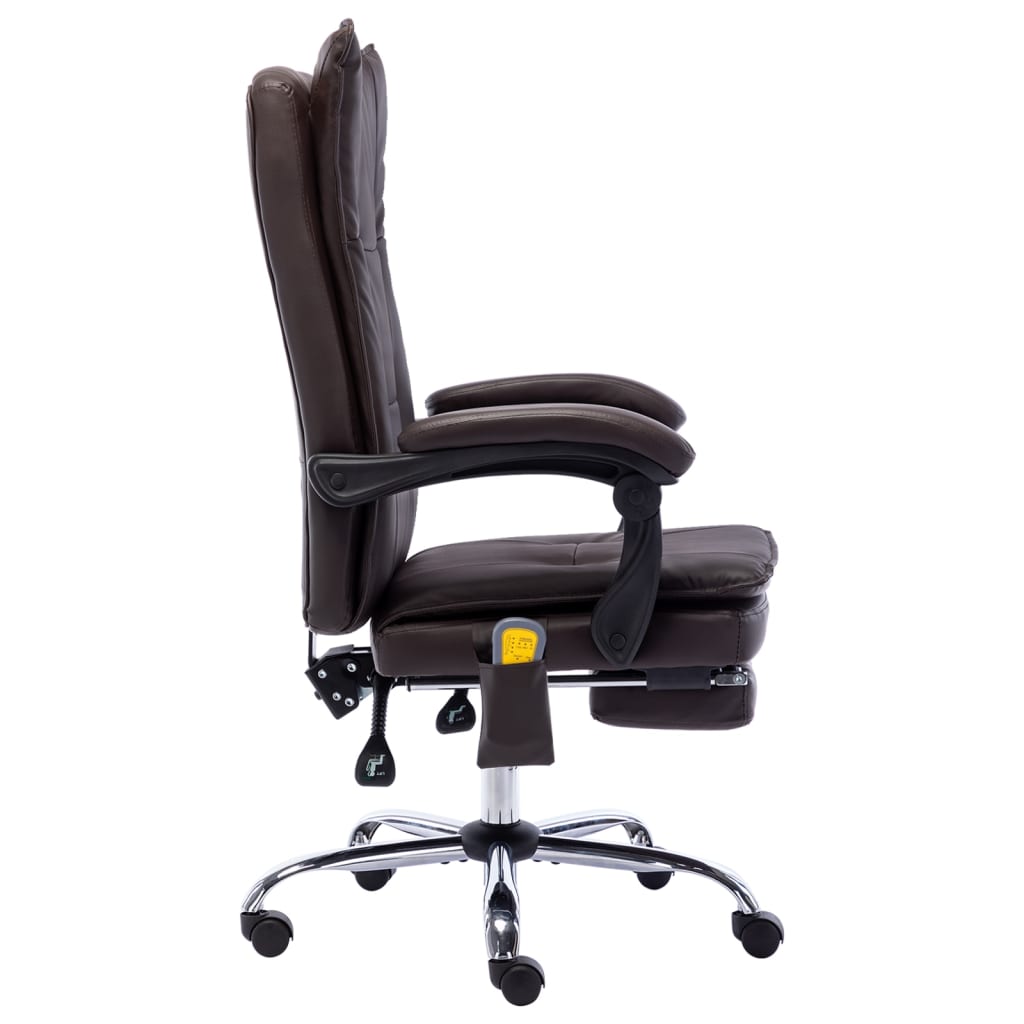 Massage-Bürostuhl Braun Kunstleder