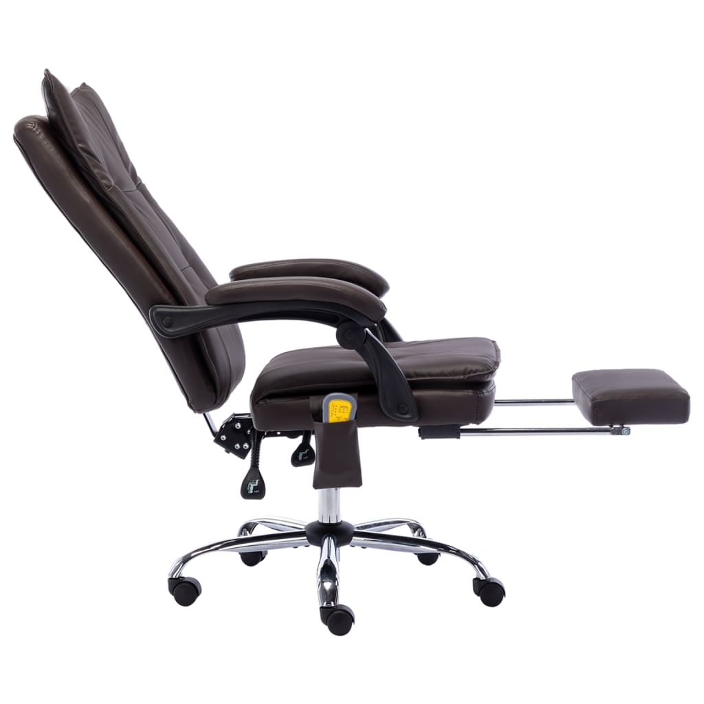 Massage-Bürostuhl Braun Kunstleder
