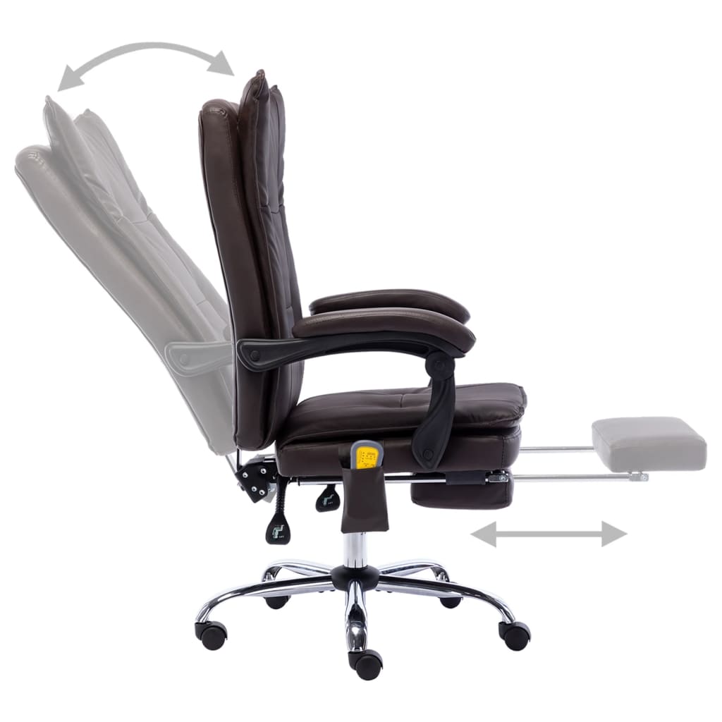 Massage-Bürostuhl Braun Kunstleder