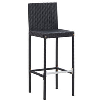 Thumbnail for 7-tlg. Gartenbar-Set mit Auflagen Poly Rattan Schwarz