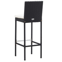 Thumbnail for 7-tlg. Gartenbar-Set mit Auflagen Poly Rattan Schwarz