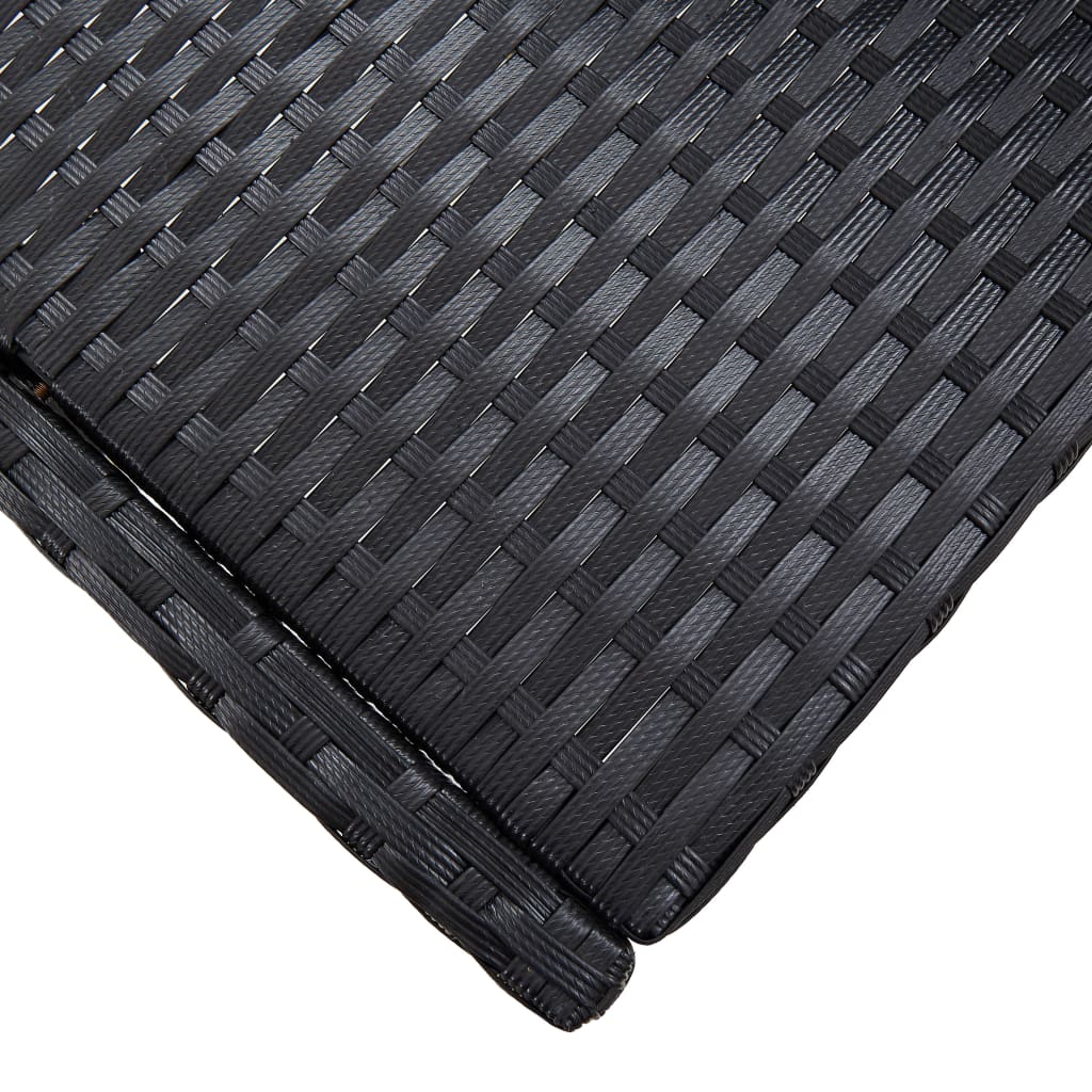 7-tlg. Gartenbar-Set mit Auflagen Poly Rattan Schwarz