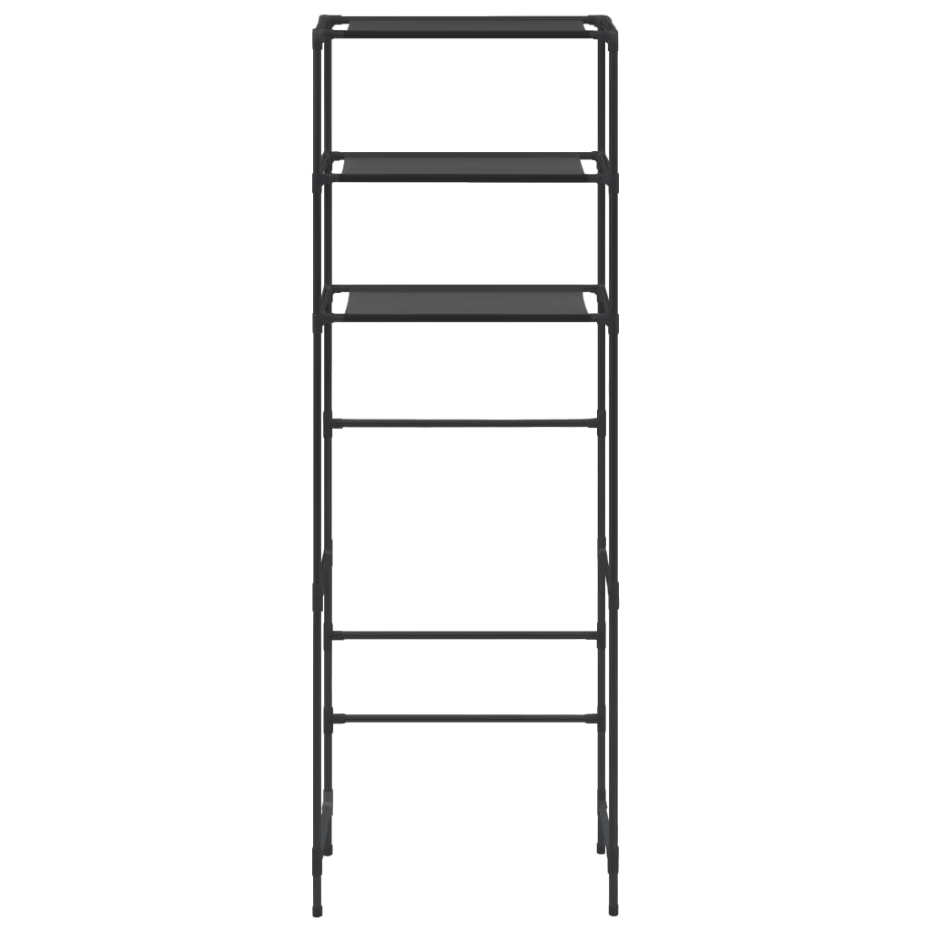 Toilettenregal mit 3 Ablagen Schwarz 53x28x169 cm