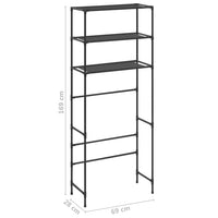 Thumbnail for Waschmaschinen-Regal mit 3 Ablagen Schwarz 69x28x169 cm
