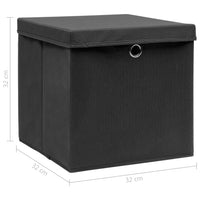 Thumbnail for Aufbewahrungsboxen mit Deckel 4 Stk. Schwarz 32×32×32 cm Stoff