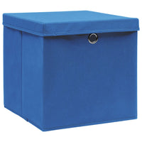 Thumbnail for Aufbewahrungsboxen mit Deckel 4 Stk. Blau 32×32×32 cm Stoff