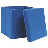 Thumbnail for Aufbewahrungsboxen mit Deckel 4 Stk. Blau 32×32×32 cm Stoff