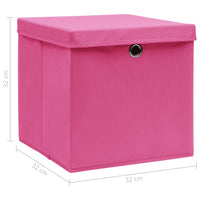 Thumbnail for Aufbewahrungsboxen mit Deckel 4 Stk. Rosa 32×32×32cm Stoff