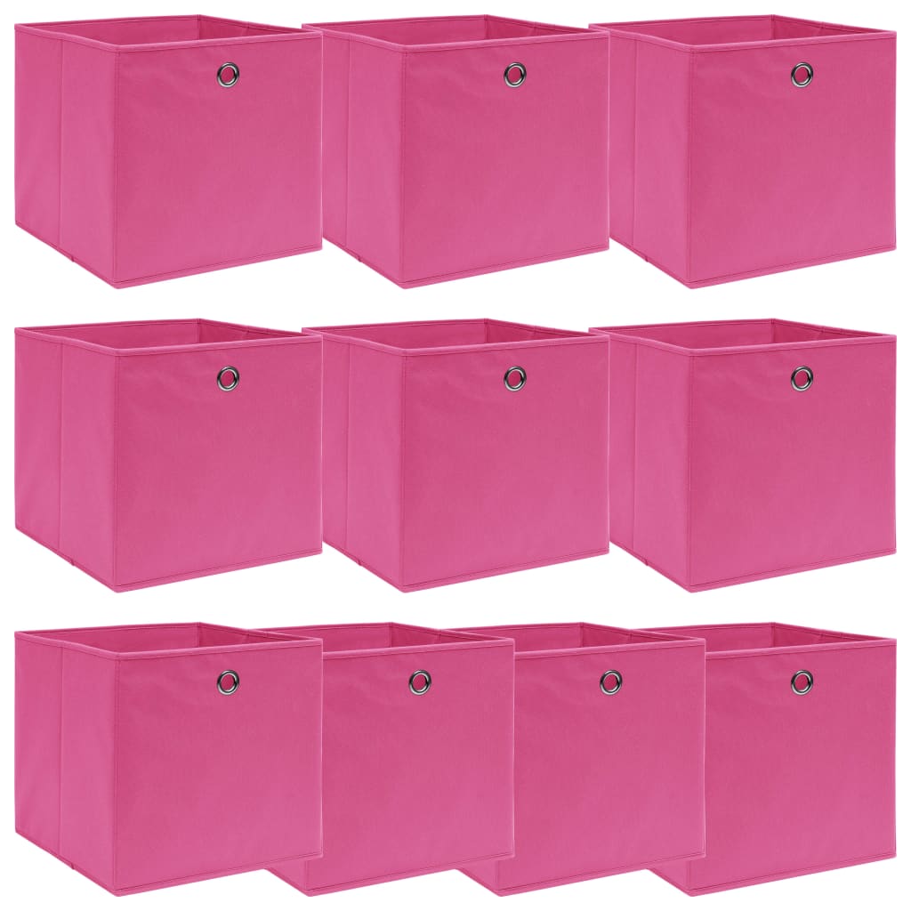 Aufbewahrungsboxen 10 Stk. Rosa 32×32×32 cm Stoff