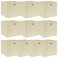 Thumbnail for Aufbewahrungsboxen 10 Stk. Creme 32x32x32 cm Stoff