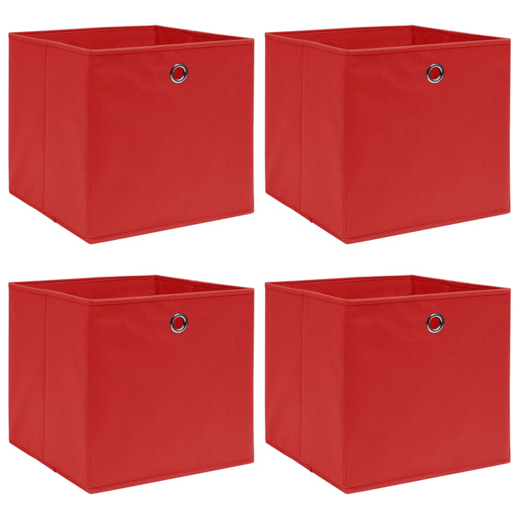 Aufbewahrungsboxen 4 Stk. Rot 32×32×32 cm Stoff