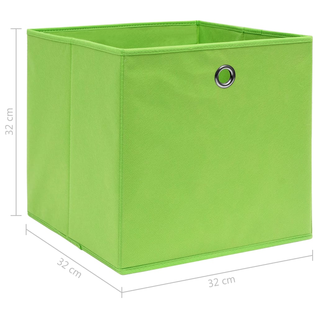 Aufbewahrungsboxen 10 Stk. Grün 32×32×32 cm Stoff
