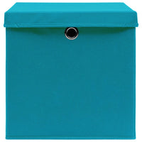 Thumbnail for Aufbewahrungsboxen mit Deckel 4 Stk. Babyblau 32×32×32cm Stoff