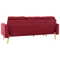 Thumbnail for 3-Sitzer-Sofa mit Hocker Weinrot Stoff
